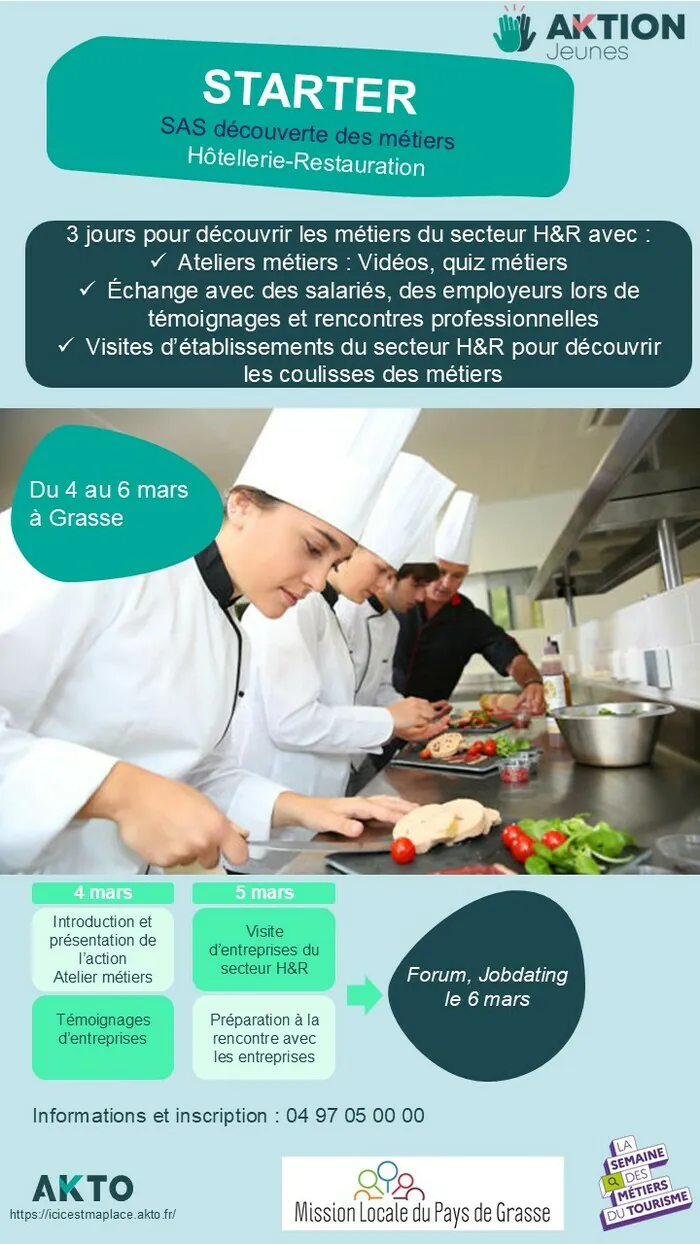 STARTER H&R GRASSE : J3 Job Dating – Des opportunités à saisir dans le secteur H&R Mission Locale du Pays de Grasse Grasse