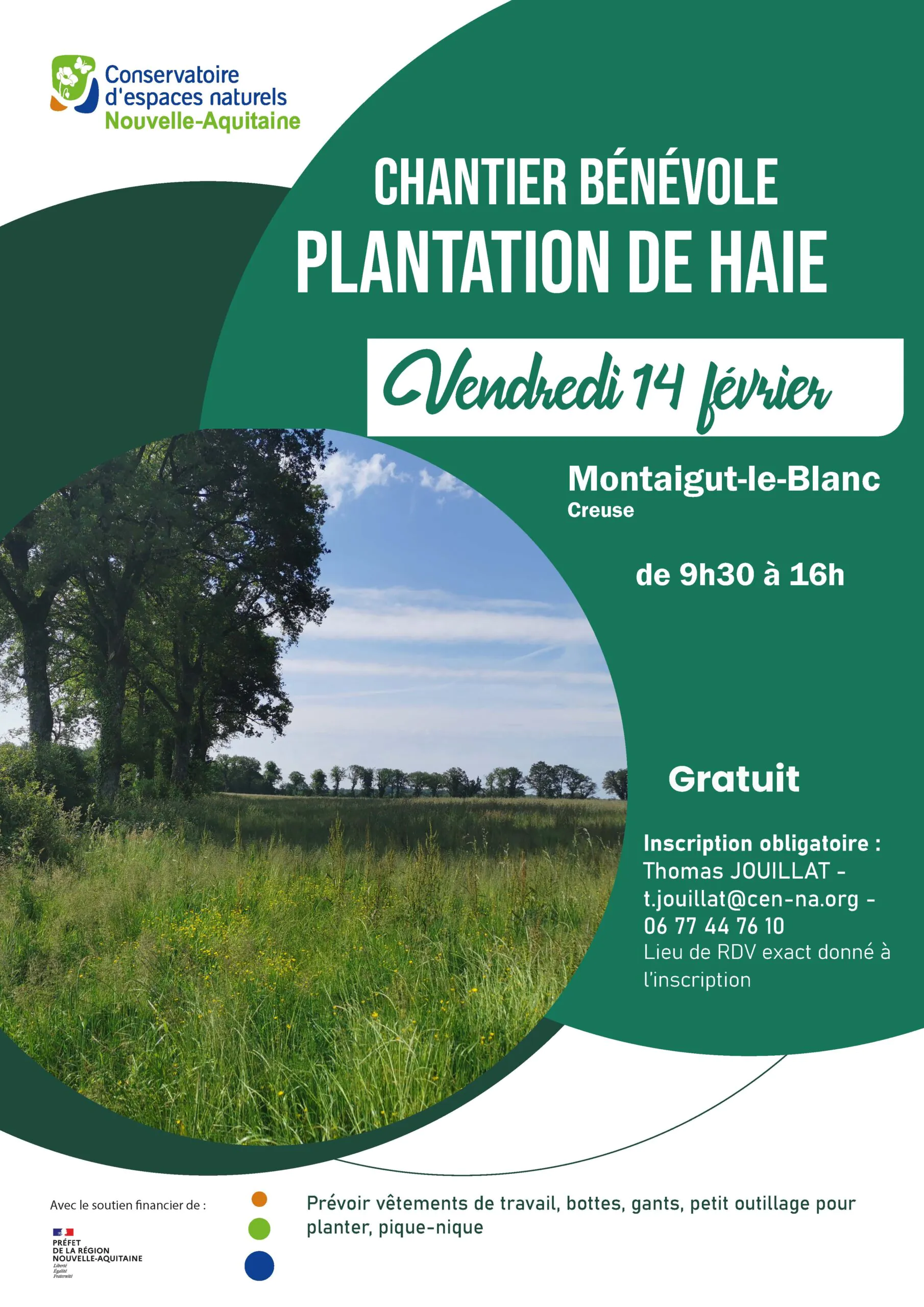 Chantier bénévole plantation de haie