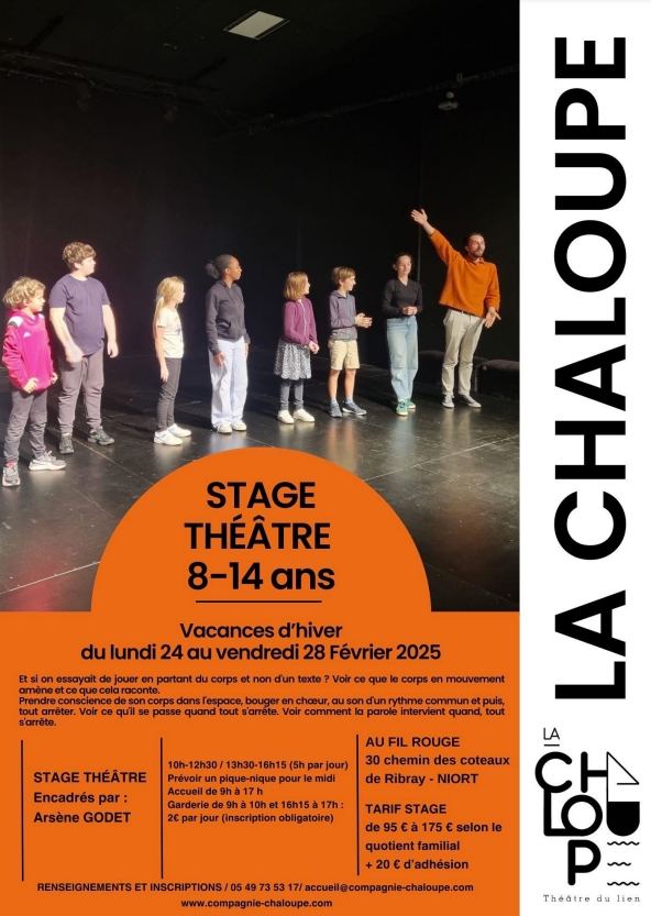 Stage de théâtre 8 à 14 ans Compagnie La Chaloupe à Niort