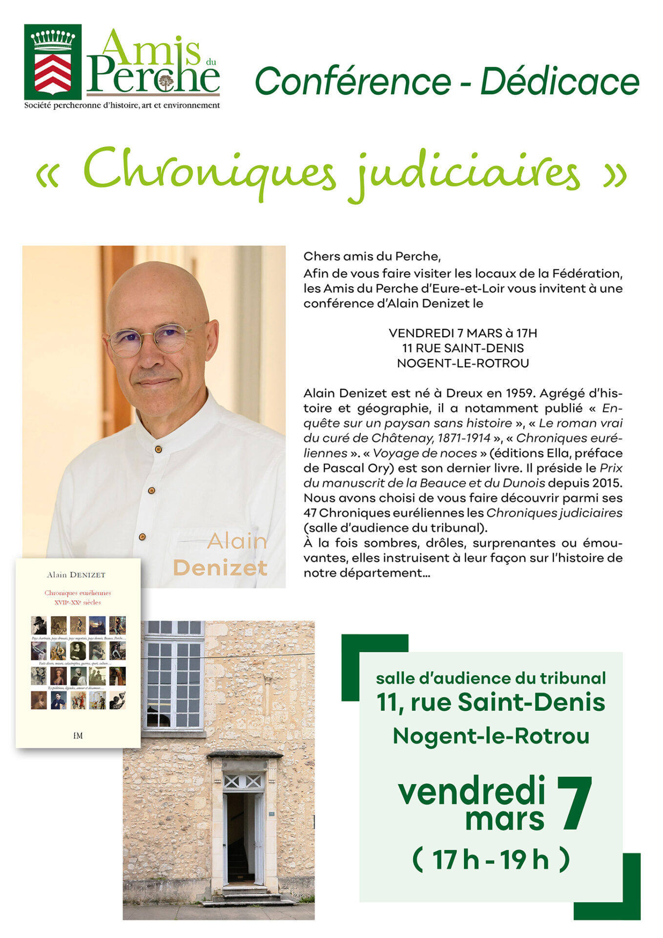 Conférence Dédicace I Chroniques judiciaires par Alain Denizet