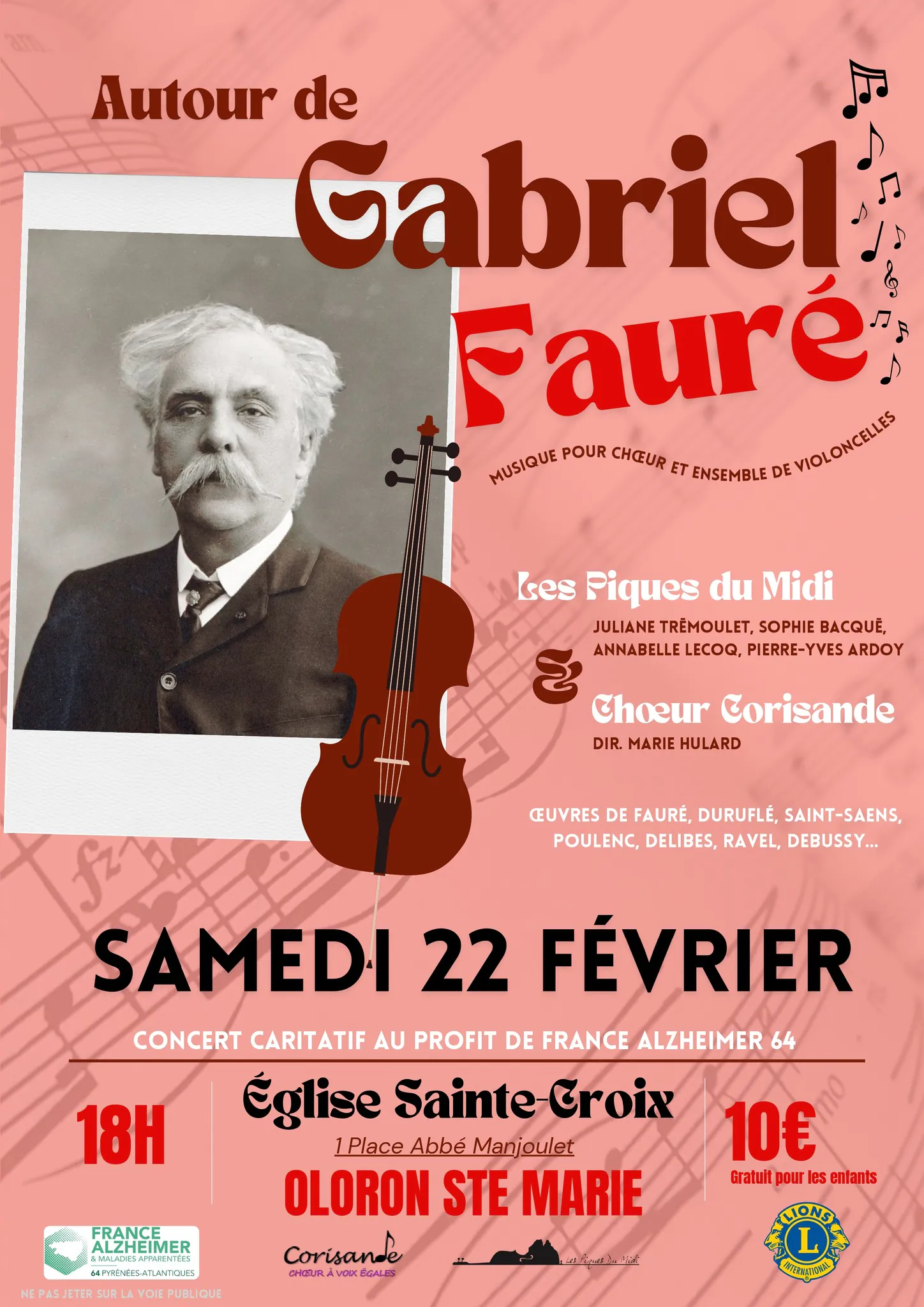 Concert caritatif au profit de France Alzheimer "Autour de Gabriel Fauré"