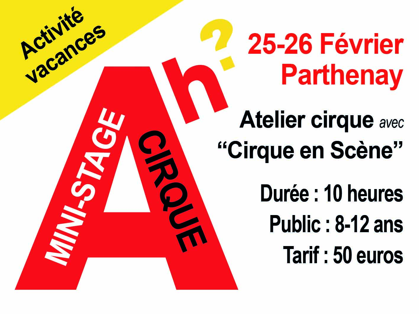 Mini-stage "cirque" pour les 8-12 ans avec Cirque en scène !