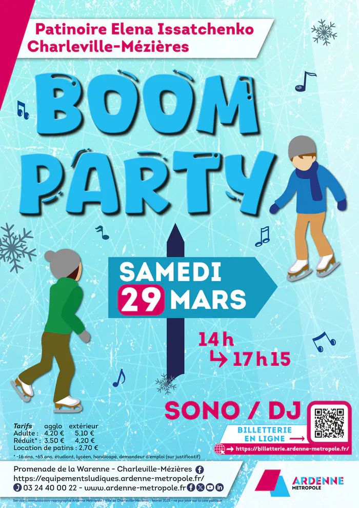 Boom Party samedi 29 mars 2025 Patinoire Elena Issatchenko Charleville-Mézières