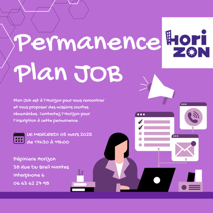 Permanence de Plan Job Pépinière Jeunesse Horizon