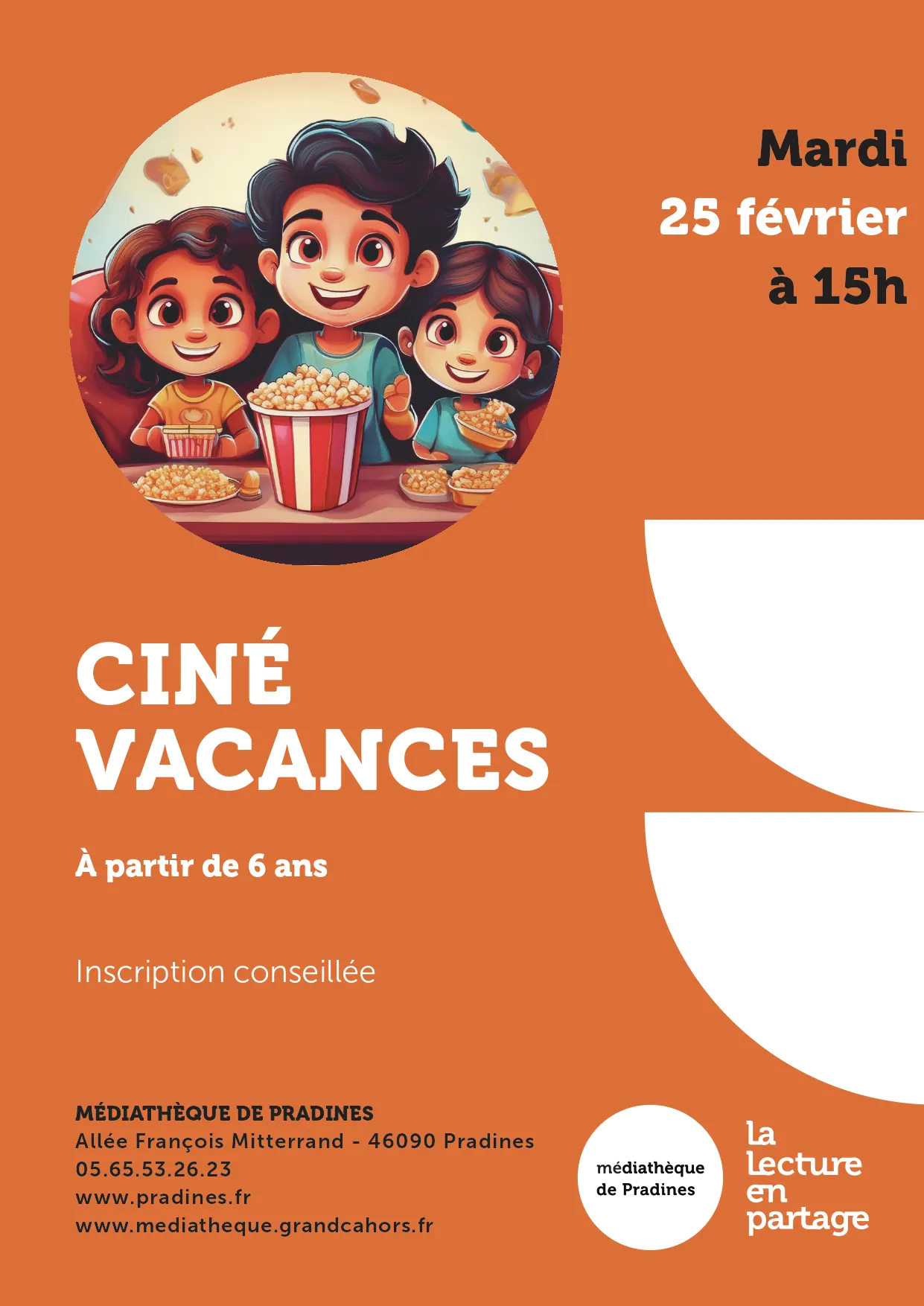 Ciné vacances à la médiathèque de Pradines