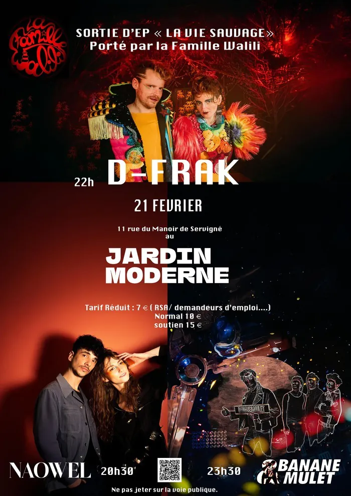 Release Party D-Frak La Vie Sauvage + invités Le Jardin Moderne