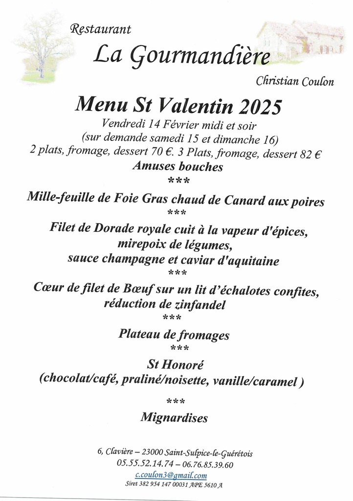 Saint-Valentin à la Gourmandière