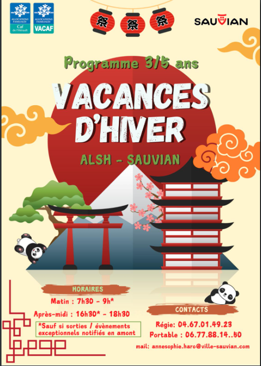 VACANCES D'HIVERS DE L'ALSH- PROGRAMME 3/5 ANS