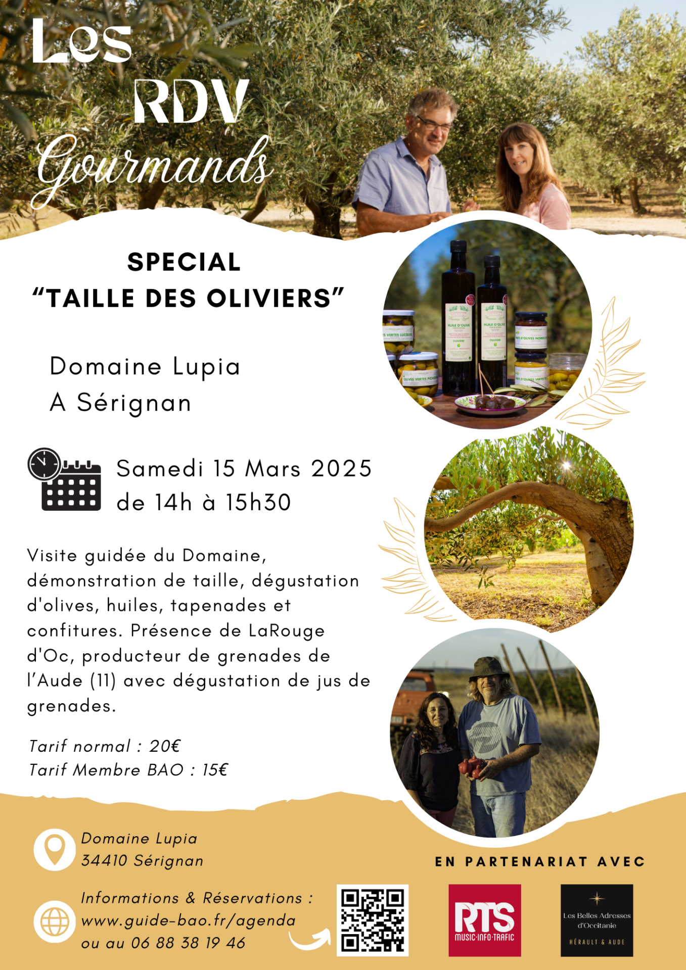 LES RDV GOURMANDS AU DOMAINE LUPIA SPÉCIAL TAILLE DES OLIVIERS