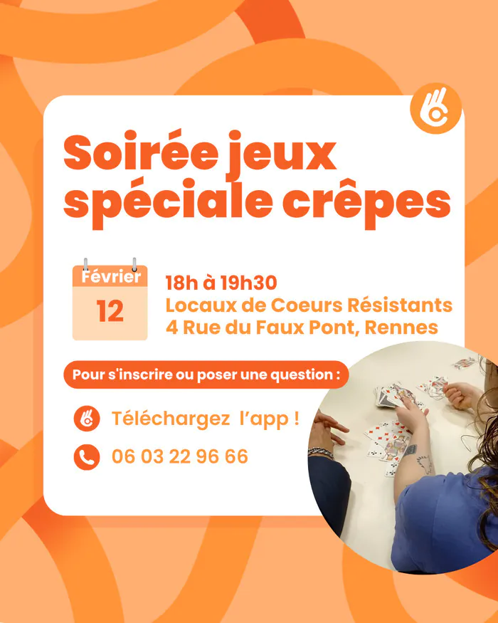 Soirée jeux spéciale crêpes Coeurs Résistants Rennes