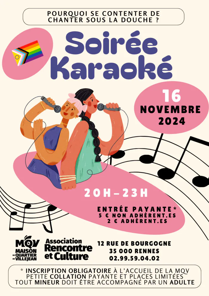 Soirée karaoké le 22/02/25 Maison de quartier Villejean Rennes