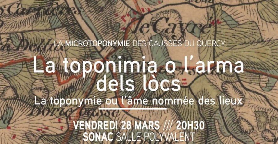 Conférence à Sonac la toponymie ou l’âme nommée des lieux