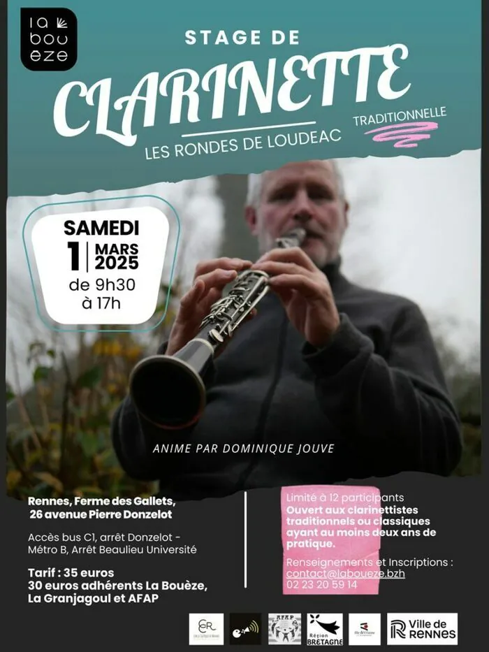 Sortir à Rennes, Stage de clarinette traditionnelle : Les rondes de Loudéac, animé par Dominique Jouve La Ferme des Gallets Samedi 1 mars, 09h30