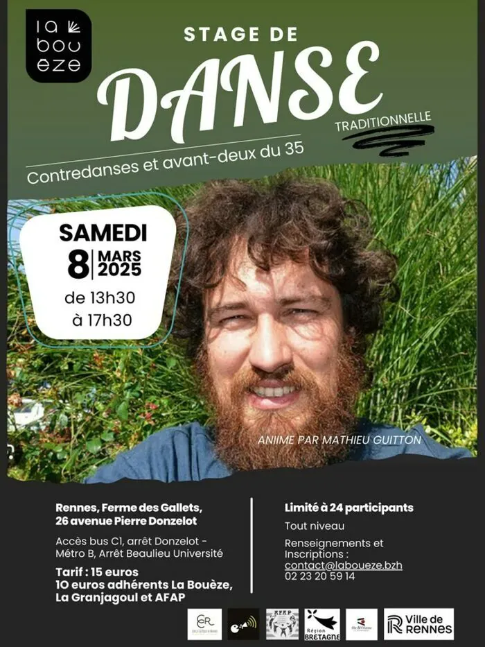 Stage de danse de Haute-Bretagne : contredanses et avant-deux du Nord Ille-et-Vilaine (Animé par Mathieu Guitton) La Ferme des Gallets Rennes