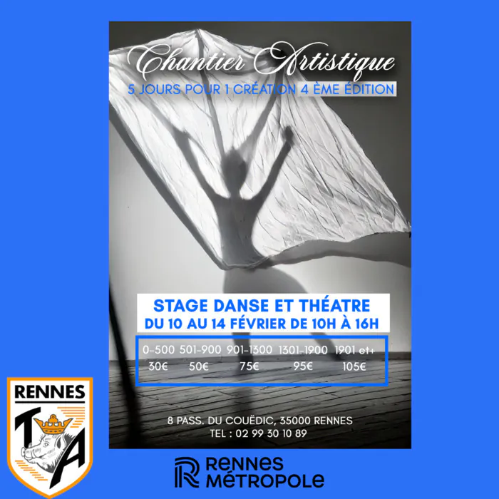 Sortir à Rennes, Stage théâtre et danse pour les 9/13 ans association la tour d’auvergne 10 – 14 février