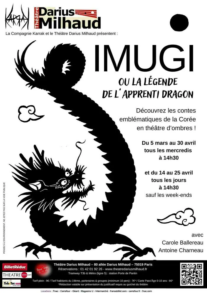 Imugi ou la légende de l'apprenti Dragon Théâtre Darius Milhaud Paris