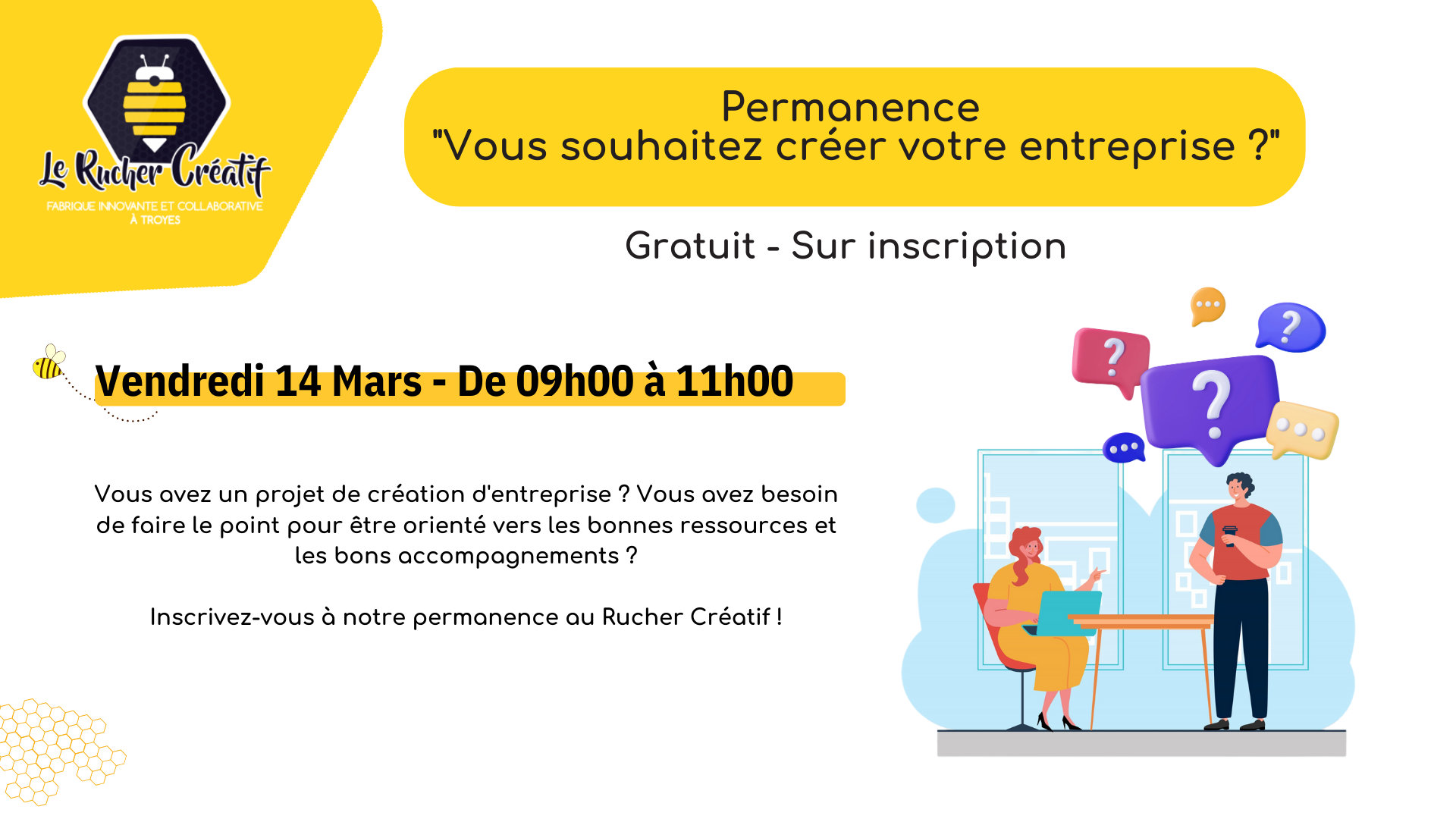 Permanence "Vous souhaitez créer votre entreprise ?"