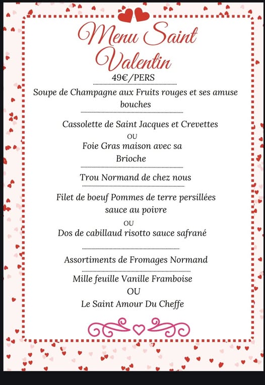 Repas de Saint Valentin