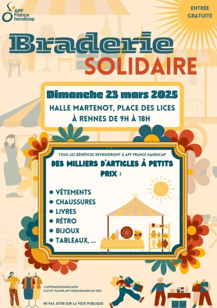 braderie solidaire rennes 23 mars 2025