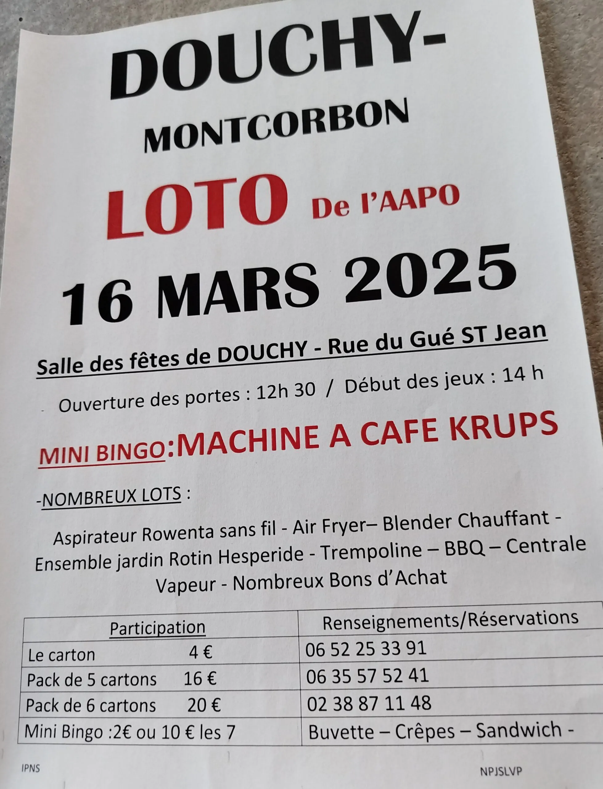 LOTO de l'AAPO