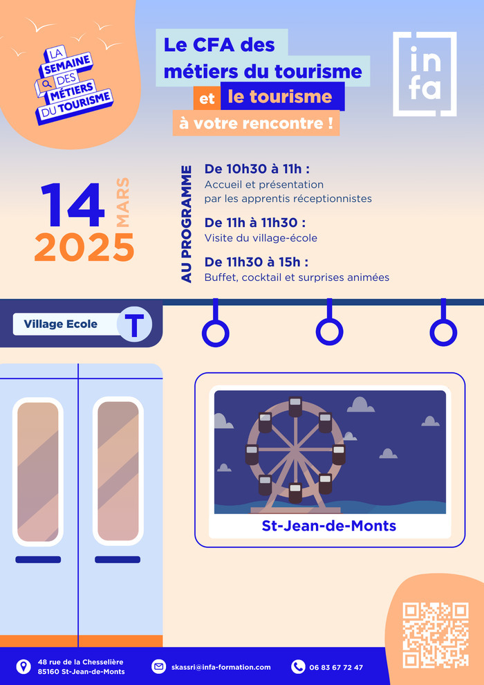 Le CFA des métiers du tourisme et le tourisme à votre rencontre ! INFA CFA Tourisme et Loisirs Saint-Jean-de-Monts