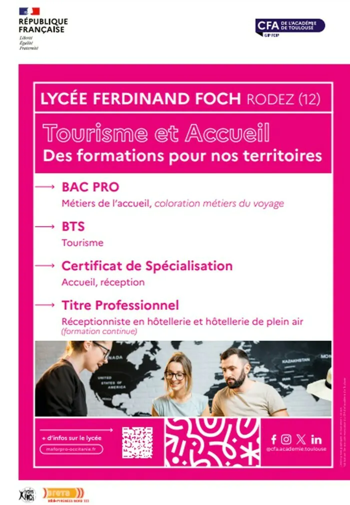 Présentation des formations en lien avec les Métiers du Tourisme Lycée Foch Rodez