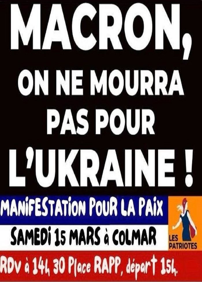 Manifestation pour la paix en Ukraine Place Rapp Colmar