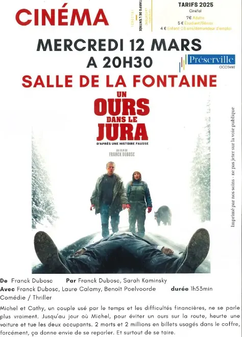 CINEMA UN OURS DANS LE JURA