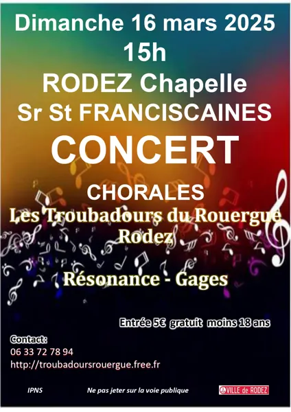 Concert de chorales Les Troubadours du Rouergue