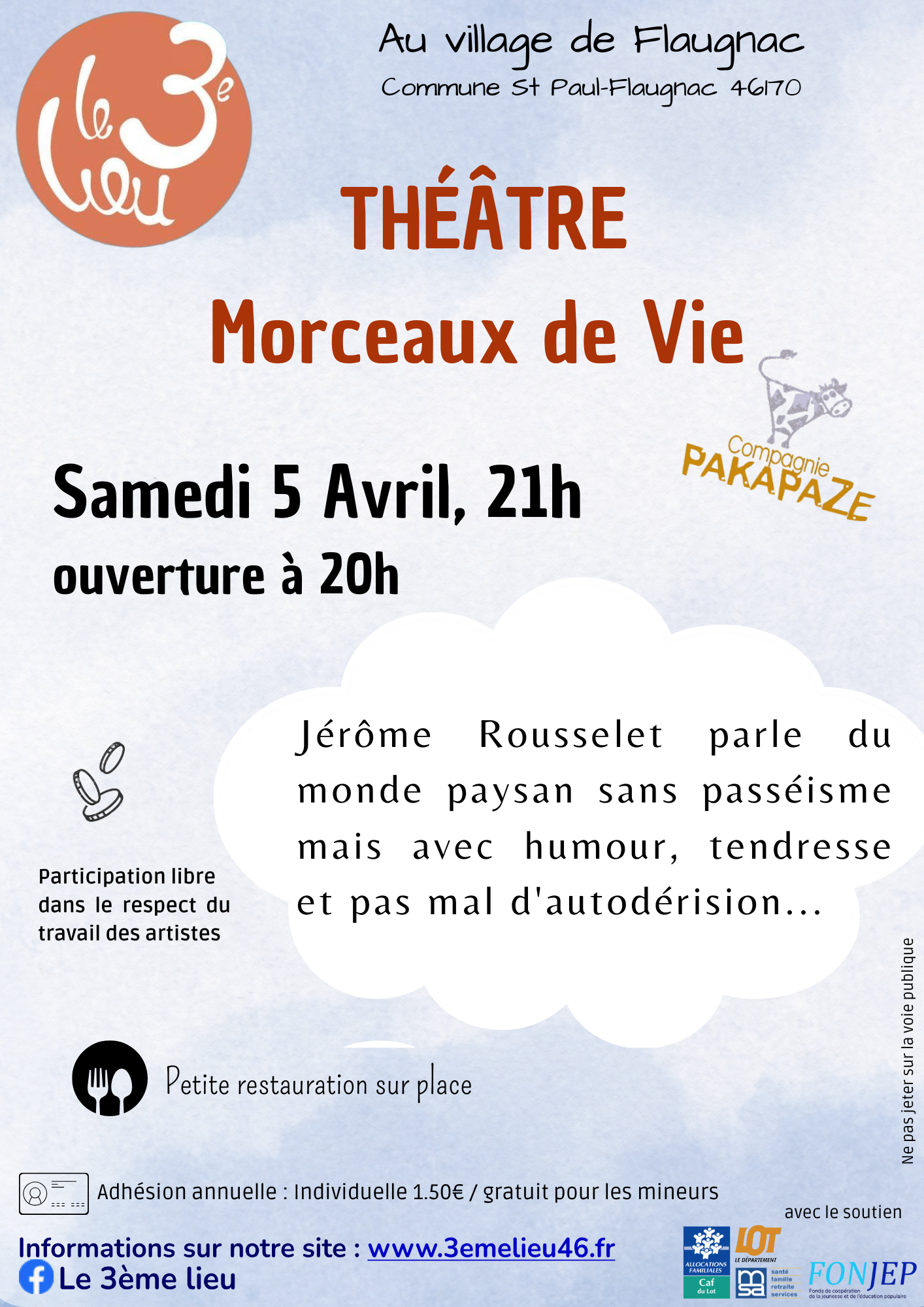 Théâtre "Morceaux de vie" au 3ème lieu