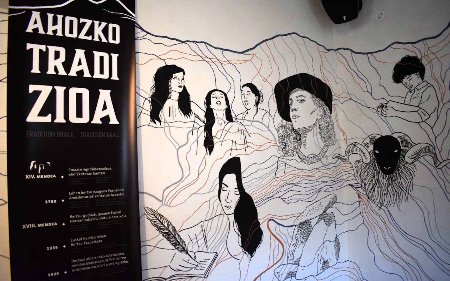 Visite guidée du centre d'interprétation Amerikanoinea et du village / en basque/Bisita gidatua