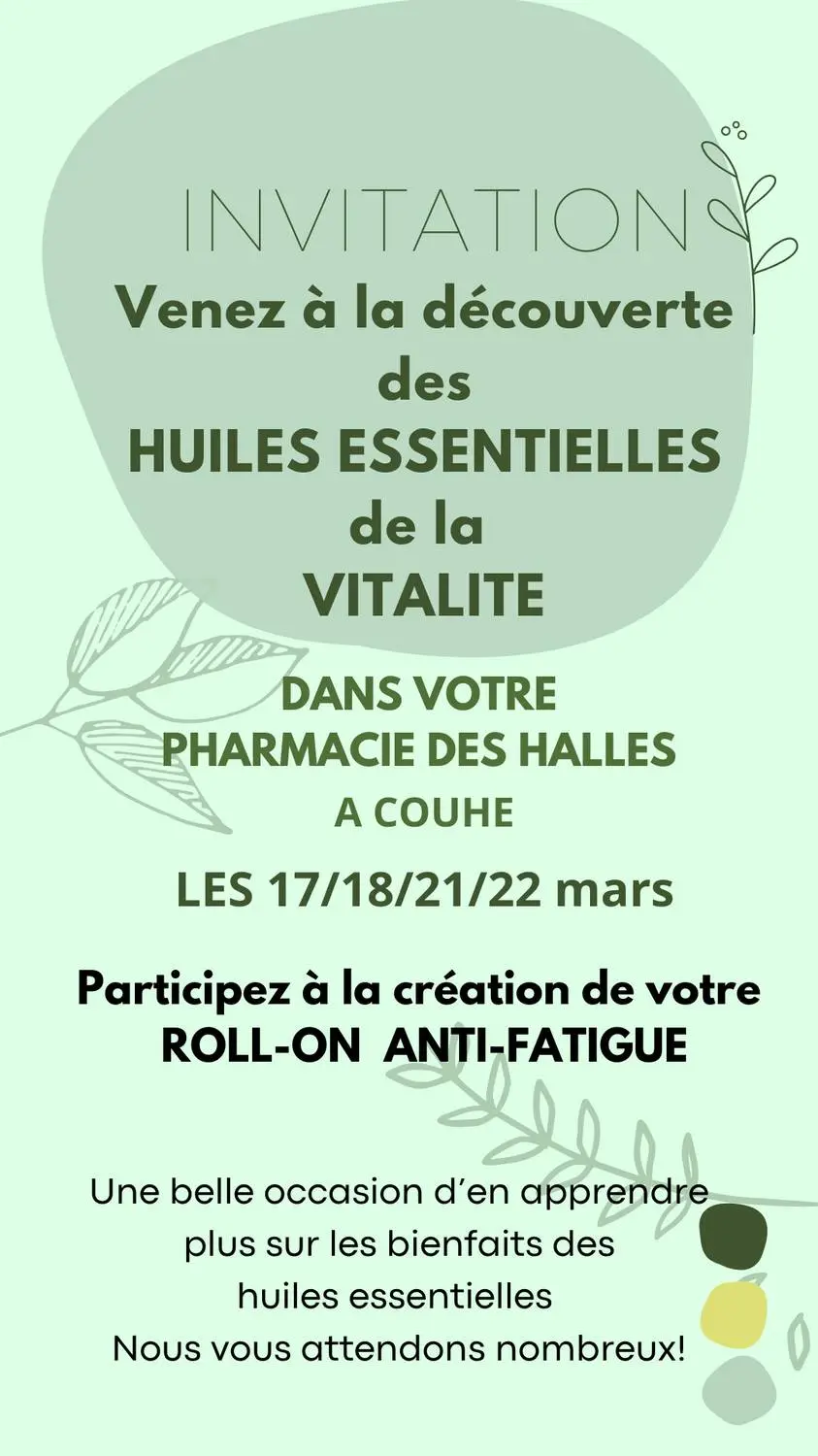 Découverte des Huiles Essentielles Vitalité Création de Roll-ON anti-fatigue