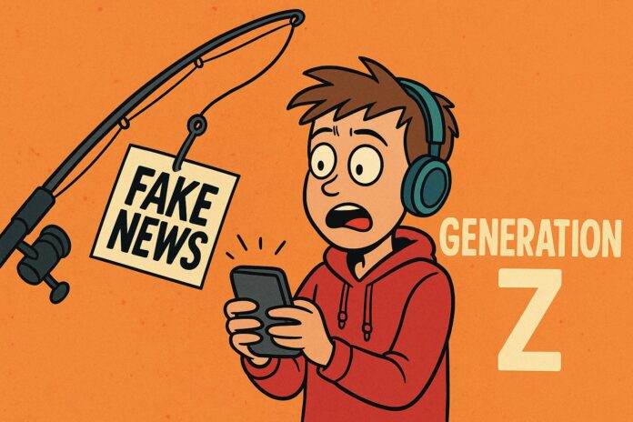 Illustration de la vulnérabilité de la génération Z face à la désinformation Illustration de la vulnérabilité de la génération Z face à la désinformation