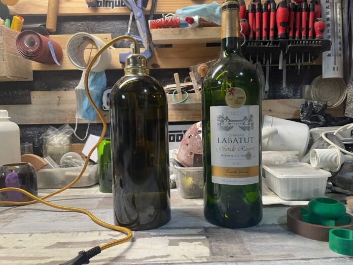 Transformation d'un magnum en luminaire à suspendre