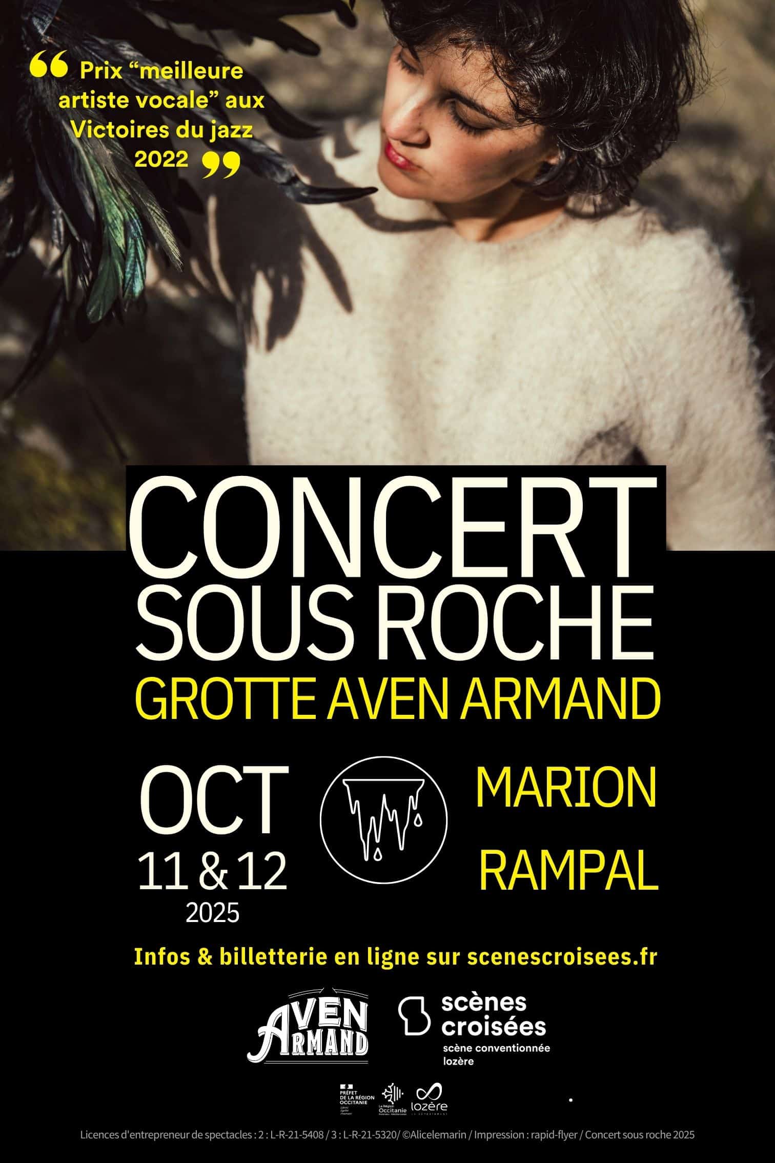 MARION RAMPAL CONCERT SOUS ROCHE À LA GROTTE AVEN ARMAND