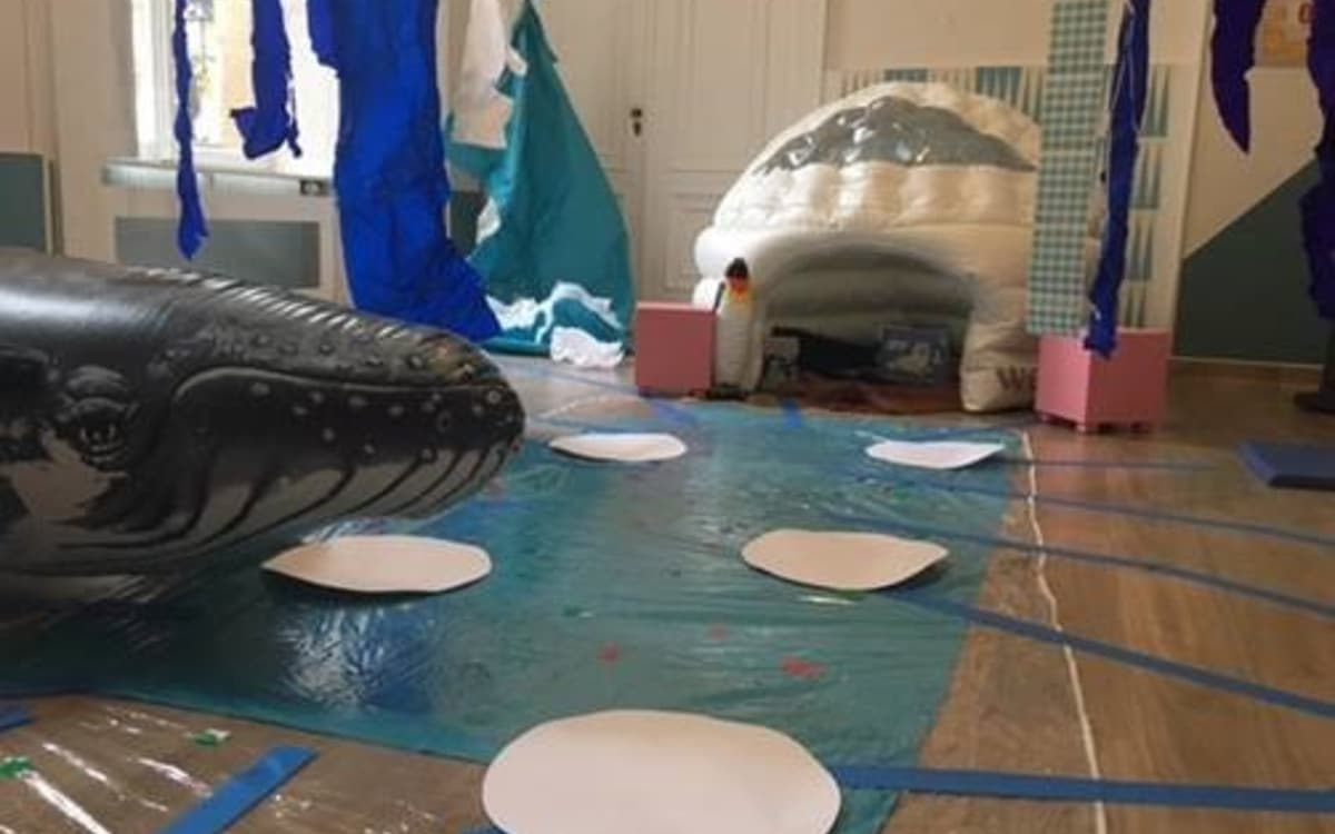 La banquise : installation ludique et sensoriellepour tout-petits Bibliothèque François Villon Paris