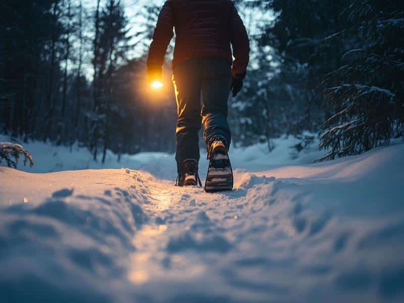 Sortie raquette nocturne soirée fondue