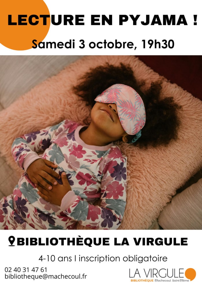 Lecture en pyjama ! bibliothèque la Virgule Machecoul-Saint-Même