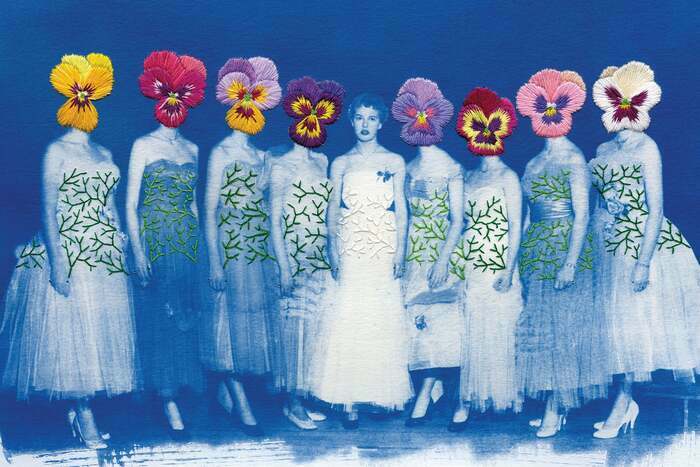 Broderie sur carte Bibliothèque Antipode Rennes