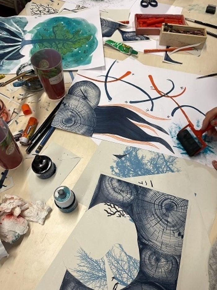 Création graphique avec Céline Ziwès Bibliothèque Longs-Champs Rennes