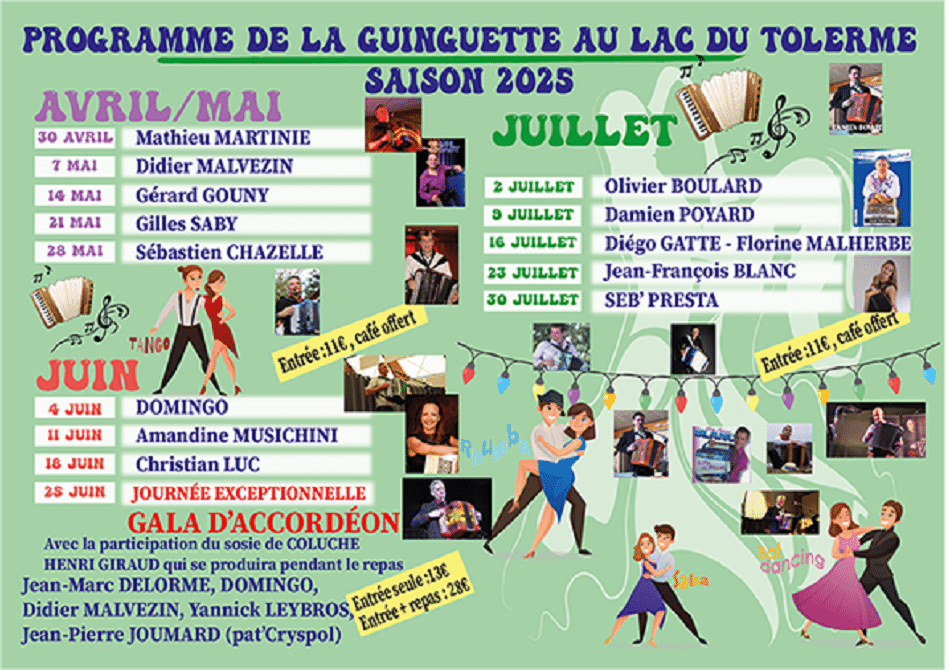 La Guinguette du Tolerme Grand gala d'accordéon avec la venue de Jean-Pierre VIRGIL (voix de Michel Sardou)