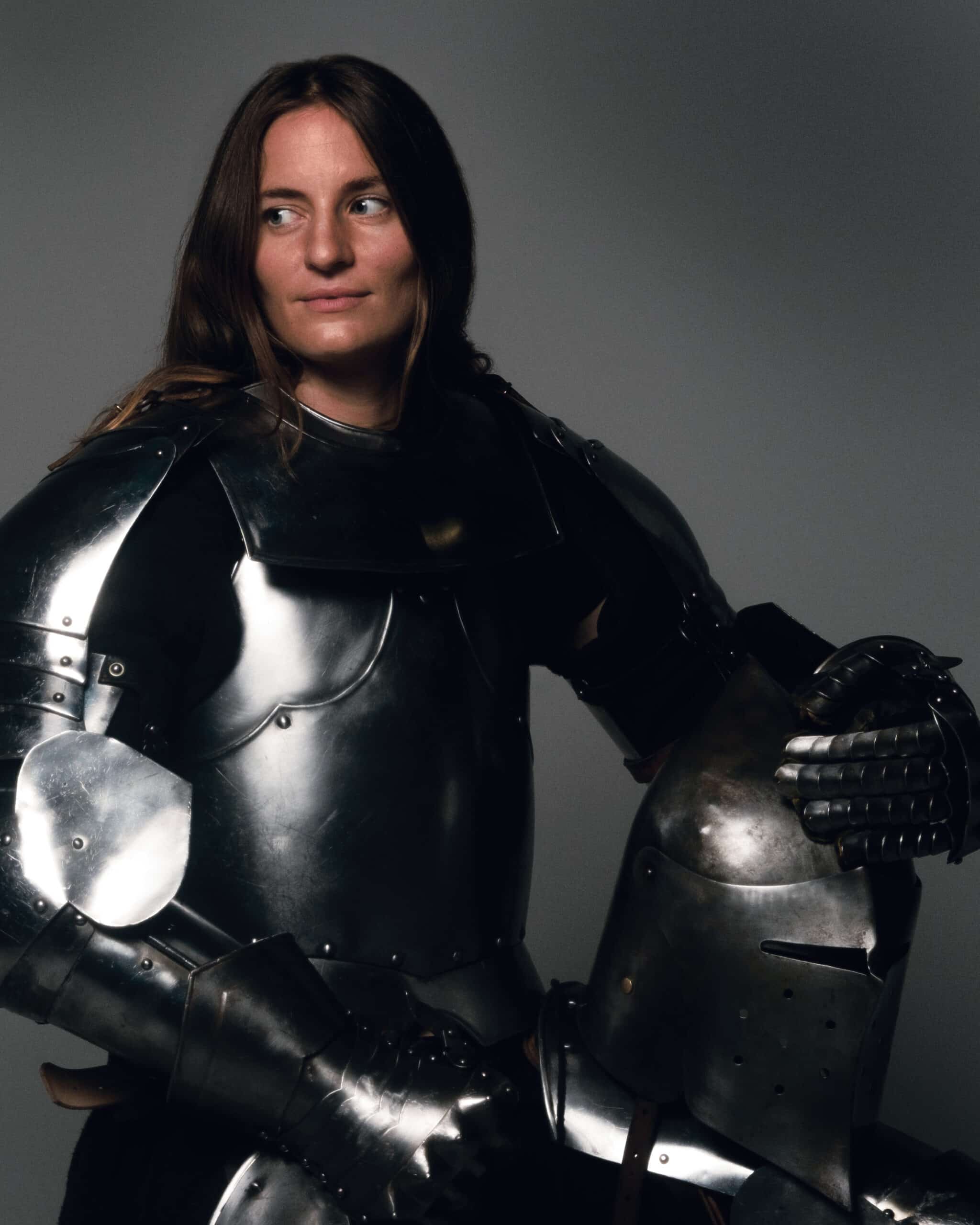 Camille Potte en armure