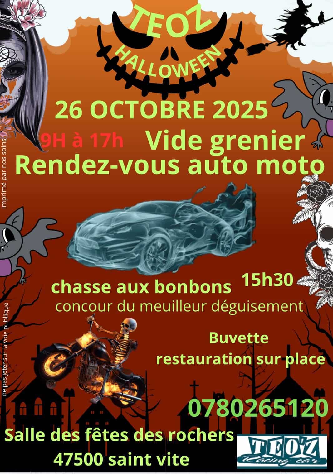 Teoz Halloween Vide grenier et rendez-vous auto moto