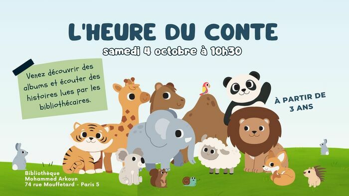 Heure du conte (3-6 ans) Bibliothèque Mohammed Arkoun Paris