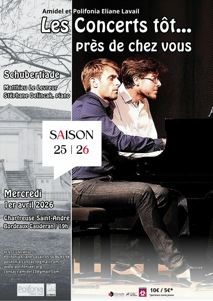 Concert tôt... Schubertiade Chartreuse Saint-André Bordeaux