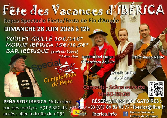 Fête de fin d'année repas spectacle espagnol flamenco gypsy Ibérica Seclin Lille Hauts de France Ibérica Centre de Culture