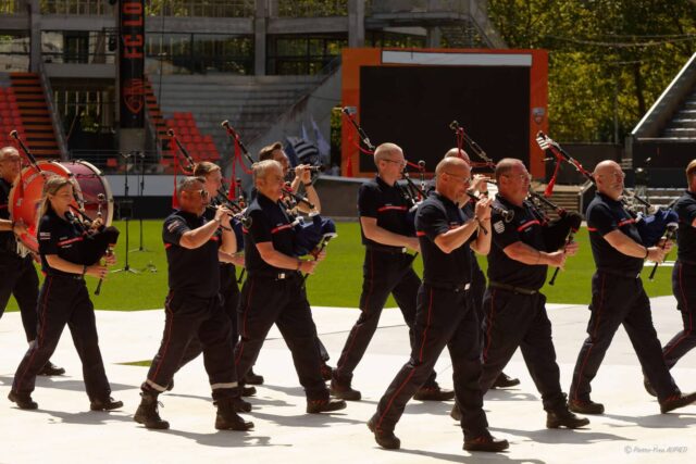 Grande Parade du Festival interceltique Lorient 2025 : Bagad des sapeurs-pompiers du Morbihan Grande Parade du Festival interceltique Lorient 2025 : Bagad des sapeurs-pompiers du Morbihan