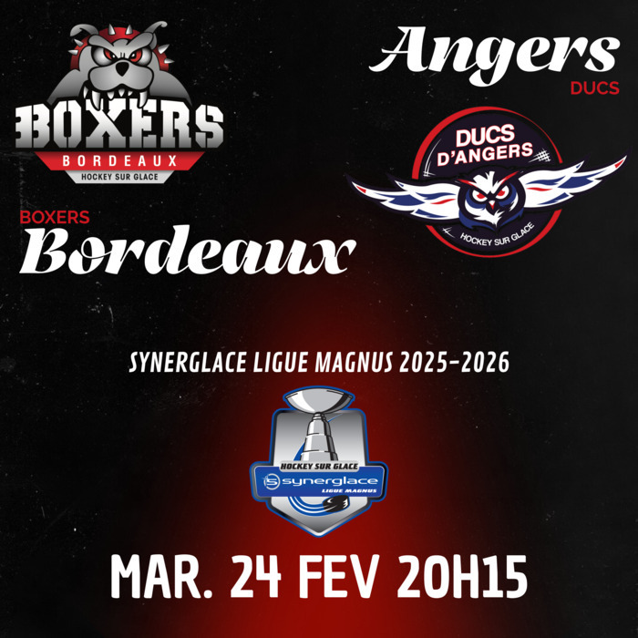 Boxers de Bordeaux VS Ducs d'Angers Patinoire Mériadeck Bordeaux