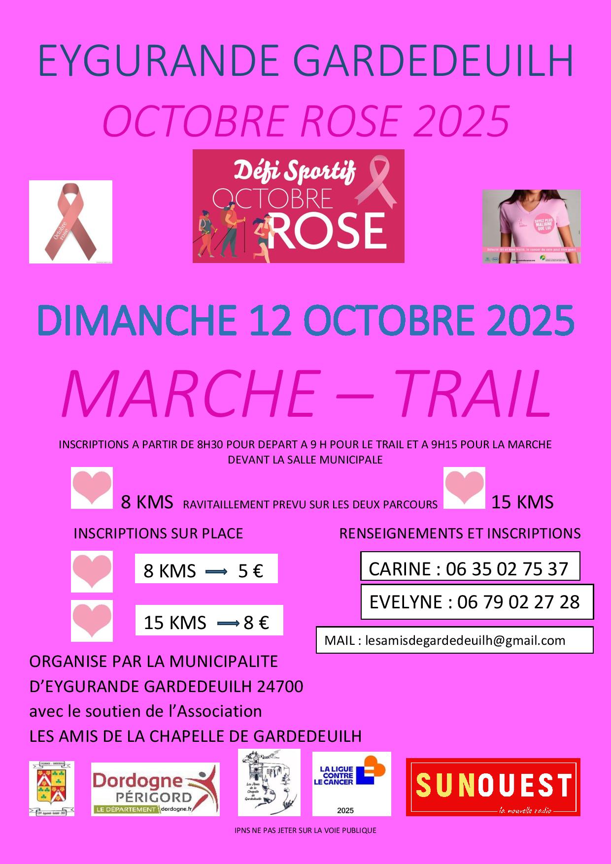 Randonnée et Trail Octobre Rose
