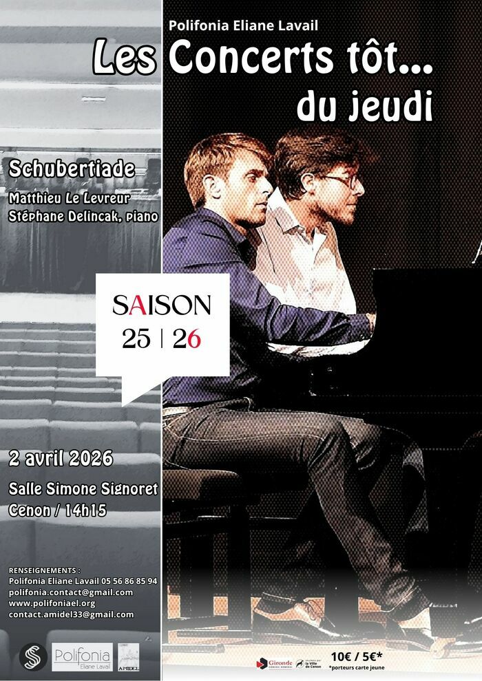 Concert tôt... Schubertiade Salle Simone Signoret Cenon